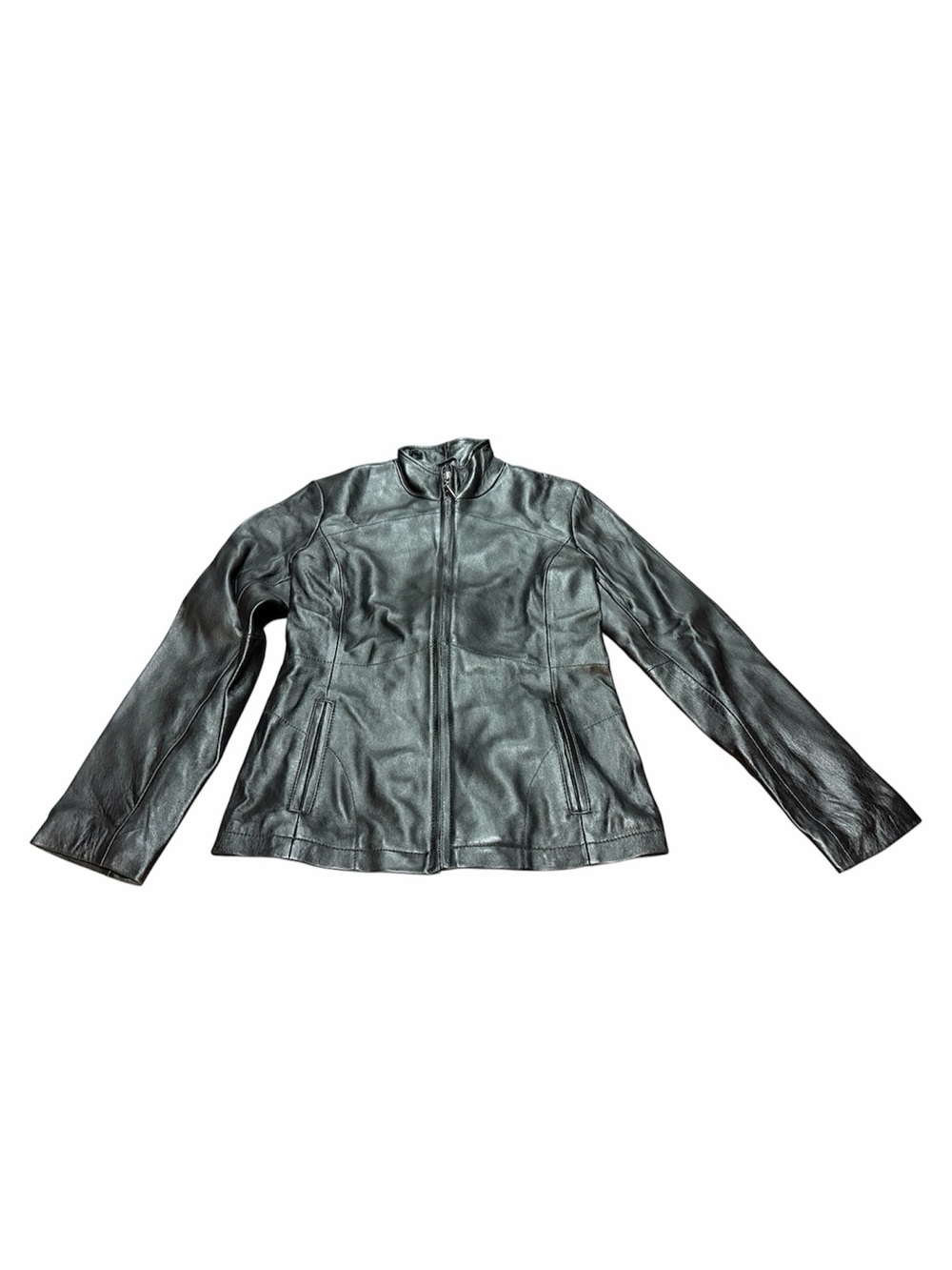 George Black Leather Zip-Up Women's Jacket